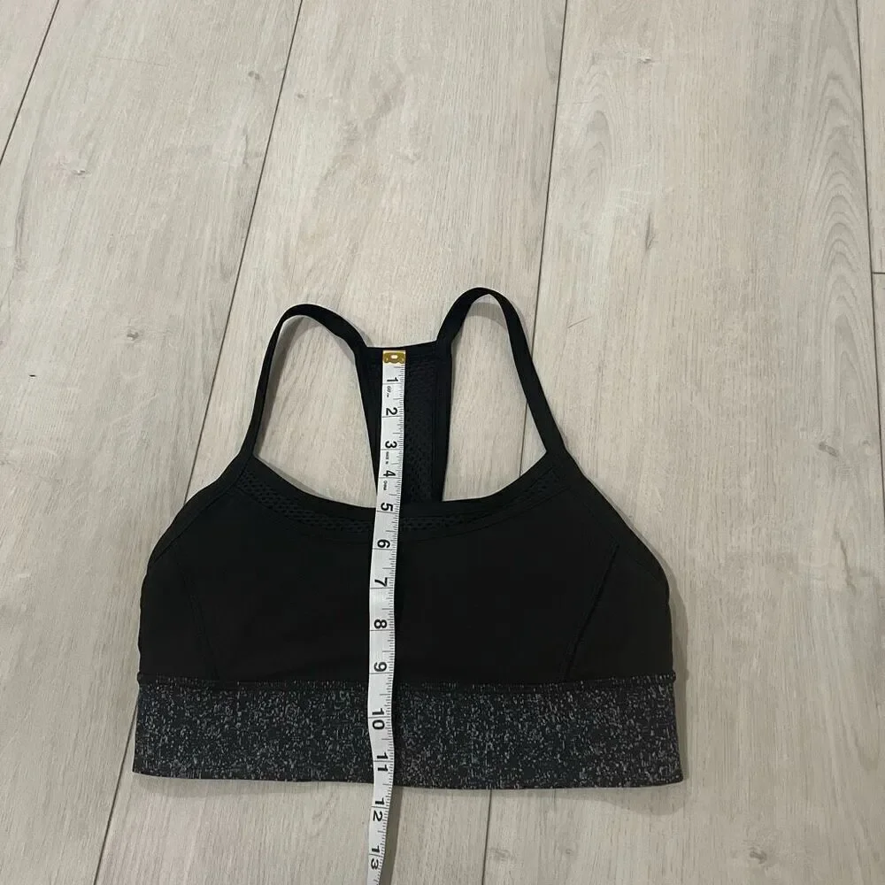 Lululemon Fit Physique Bra Black Suited Print White Black Size 6